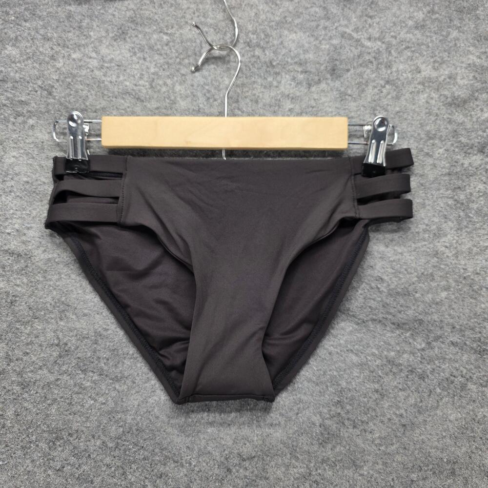 Sunn Lab Swim Bottom Womens S Black Hipster Lined Elastic Waist Strap Swimwear